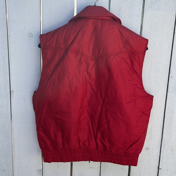 Vintage 90s DESCENTE red padded vest retro size M LKNW! B74 - Picture 7 of 8